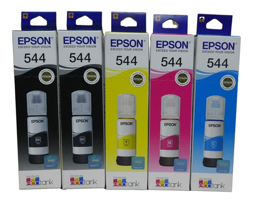 5 Tintas Originales Epson 544 Impre  L1110 L3110 L3150 L3160