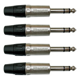 Conector P10 Macho Linha Stereo- Wireconex - Kit 04 Unidades