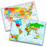 Kappa Wall Map Set -- Giant United States And World Map Post