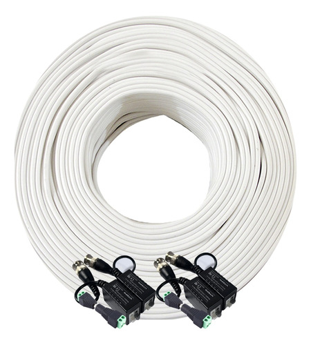 Cable Utp Cat5e Blanco 50m,2 Par Balun,2 Par Voltaje Myh
