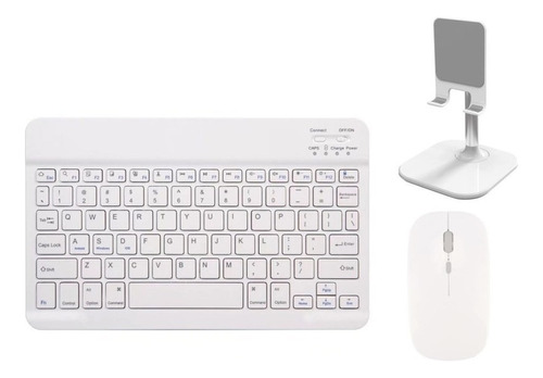 Kit Teclado, Ratón Bluetooth E Soporte Para Celular/tableta