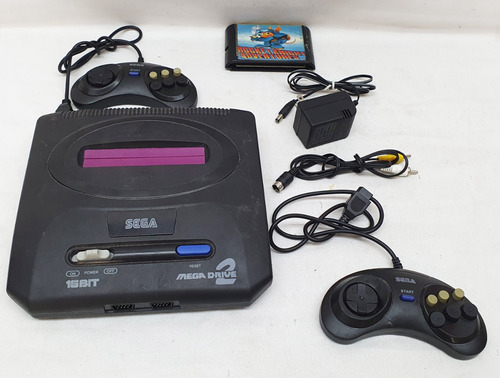 Preto E Branco - Console Sega Mega Drive 2  Com Controle E Jogo - Leia Descrição