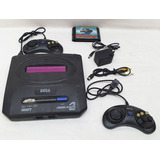 Preto E Branco - Console Sega Mega Drive 2  Com Controle E Jogo - Leia Descrição