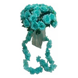 Kit Buquê Flores Artificiais 24 Botões Mais Corrente Tiffany