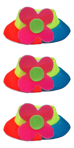 3 Gorros De Tela Fluo Brillan Luz Uv Personaje A Eleccion 