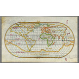 Cuadro Mapa - Planisferio - Mapamundi Oval - Piri Reis  1525