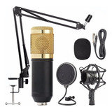 Kit Profi. Microfone Bm800 + Pop Filter + Aranha + Braço +nf