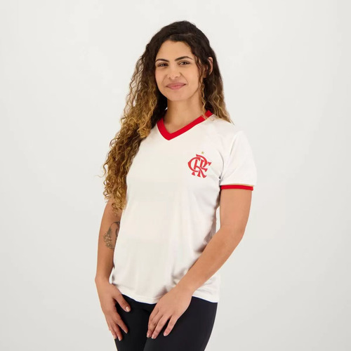 Camisa Feminina Flamengo Basic Branca