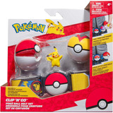 Pokemon Set De Pokebolas Con Cinturón Clip N Go Y Pikachu