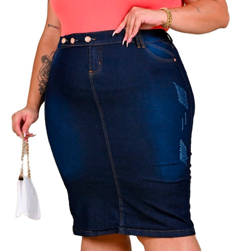Saias Jeans Evangelicas Moda Femininas Plus Size Com Lycra