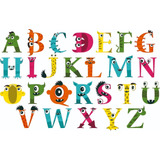 Adesivo Para Parede Alfabeto Monstros Infantil Menino Menina