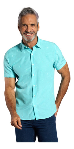 Camisa Comfort Fit Verde Agua Devré 43d068