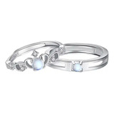 Anillos Alianza Compromiso Tiara Piedra Lunar Hombre Mujer