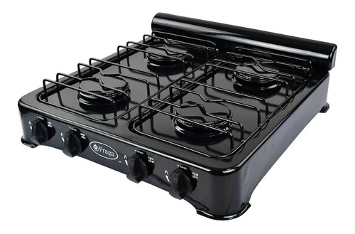 Parrilla De Gas 4 Quemadores Fraga Color Negro P706-07