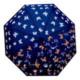 Paraguas Mágico Automático De Mariposas Cambia De Color Color Azul