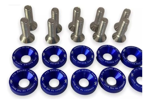 Arandelas Aluminio Moto Auto Ftx 6mm M6 X10 Unidades Azul