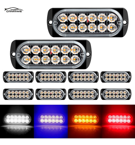 Kit 10 Strobo Automotivo 12 Leds + 16 Funções 12v/24v Tarpo