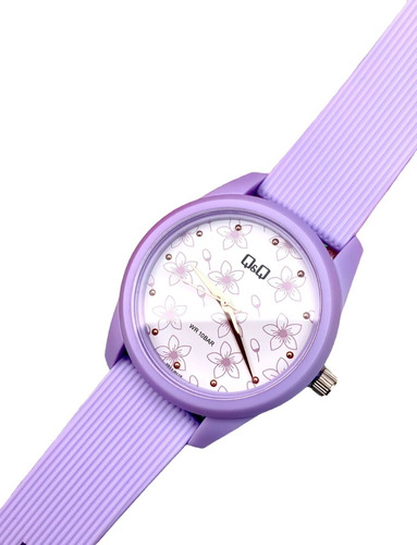 Reloj Qyq Mujer Flores Pulso Goma Sumergible + Envio