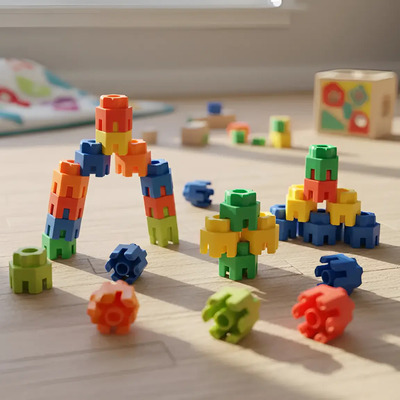 Encastres Mágicos Juego De Construcción Didáctico Motricidad Color Torres | MercadoLibre