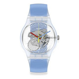 Reloj Unisex Swatch Clearly Blue Striped (modelo: Suok156)