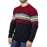 Blusa Masculina Tricôt - Suéter  Aspen Vermelho/azul-esquiar