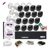 Kit 16 Cameras Intelbras, Dvr 16ch Mhdx 1016, 1 Tb Purple