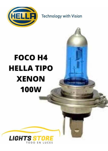 Par Foco/filamento H4 Tipo Xenon, Hella 100w