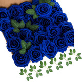 Rosas Artificiales Color Azul Real Para Decoracion - 50 Pcs