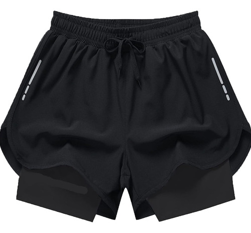 Short Masculino Academia Fitness 2 Em 1 Porta Celular Calção