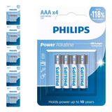 24 Pilhas Alcalinas Aaa 3a Palito Philips 6 Cart