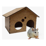 Casa De Madera L Roedor Hamster Coballo Topo Erizo Mascota