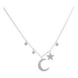 Collar Luna, Estrella Y Circones Plata 925 Boaz Joyas