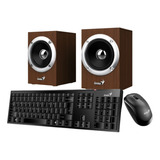 Kit Teclado Mouse Inalambricos Y Parlantes Para Pc Genius