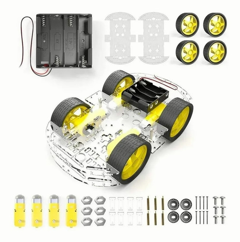 Chasis De Coche Inteligente Kit, 4 Llantas ! Robot