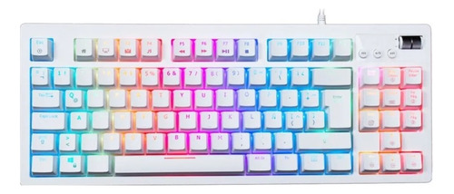 Teclado Gamer Vsg Quasar Rgb Qwerty Outemu Brown Español Latinoamérica Color Blanco Con Luz Rgb