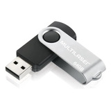 Pen Drive Twist 64gb Usb 10mb/s 3mb/s Preto Multilaser