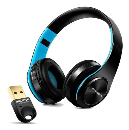 Auriculares Bluetooth Con Microfono Con Su Adaptador Pc Pro Color Azul