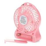 Mini Ventilador Rosa Escritorio C/ Lanterna Recarregável