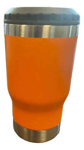 Copo Térmico Long Neck Cerveja Latinha Latão Litrinho Inox Cor Laranja Liso