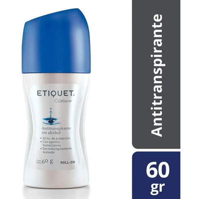 Antitranspirante Roll-on Etiquet Clásico Sin Alcohol 60 Gramos Clásica
