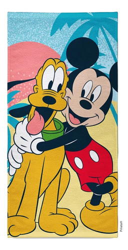Toallon Infantil Piñata 70x130 - Mickey Y Pluto