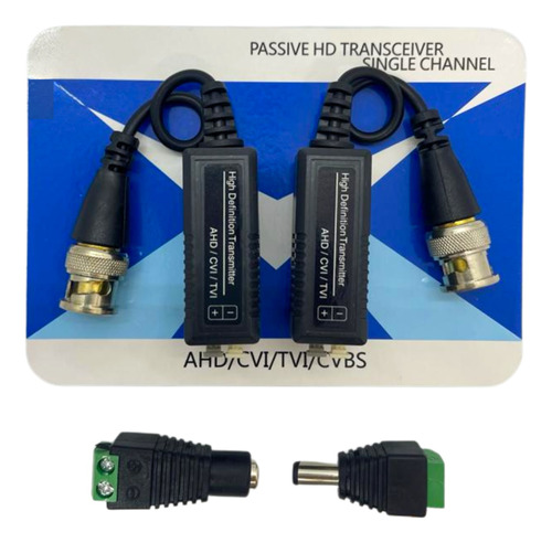 Pack Balun Hd Ahd Cvi Tvi Plug Par Dc Utp Cctv Camara