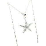 Conjunto Cadena Dije Estrella Con Strass Regalo Plata 925