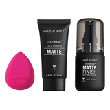 Set Esencial De Maquillaje Primer, Spray, Esponja Wet N Wild