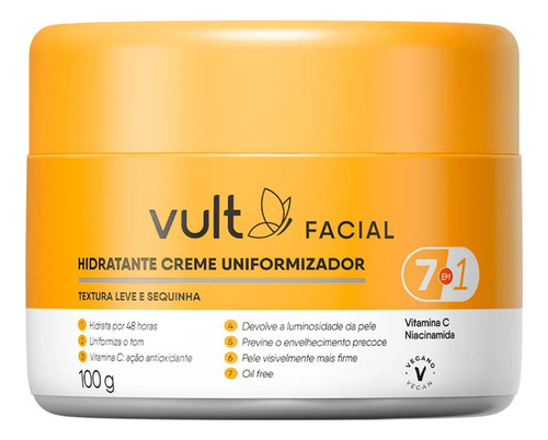 Creme Facial Hidratante Uniformizador Pele Macia Vitamina C