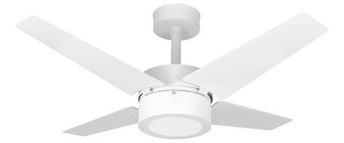 Ventilador De Teto 1054 Línea 4 Pás Com Led 18w Cor Da Estrutura Branco Texturizado Com 4 Pás Branca 127v - Led 3000k Amarela