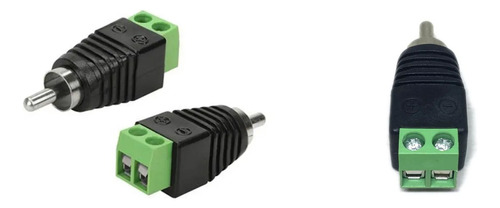 50un Conector Plug Rca Macho Com Borne Camera Cftv