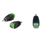 50un Conector Plug Rca Macho Com Borne Camera Cftv