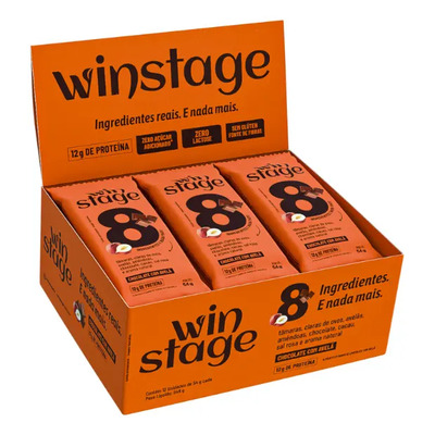 Winstage Barra 12g De Proteína Cx12un Chocolate E Avelã | MercadoLivre