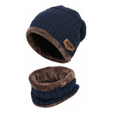 Conjunto De Dos Piezas De Gorro Polar Y Bufanda Para Hombre